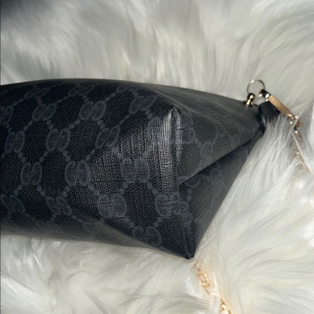 Vintage Gucci Black GG Supreme Monogram Clutch Crossbody Chain Bag - Picture 8 of 12